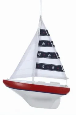 Kurt S Adler Wooden Yacht With Sails Ornament, 2 Asst, C5371^ Wood