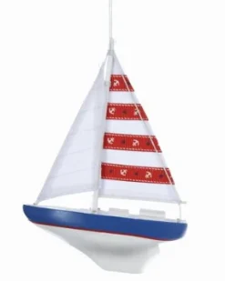 Kurt S Adler Wooden Yacht With Sails Ornament, 2 Asst, C5371^ Wood